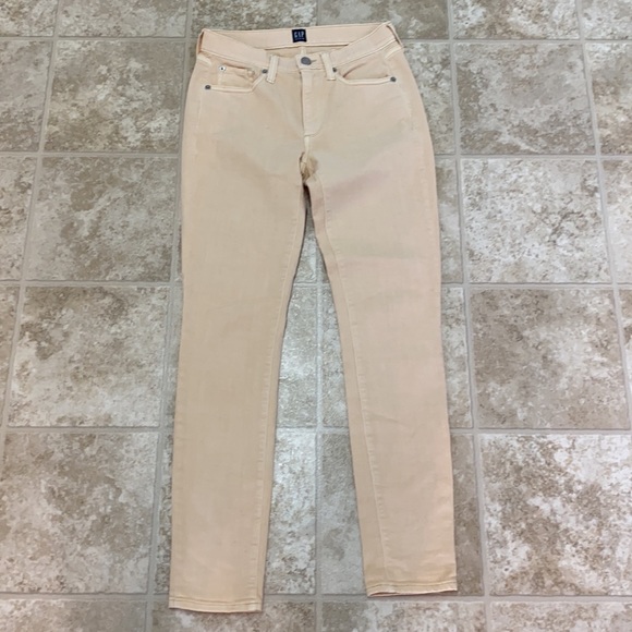 GAP Mid-Rise True Skinny Yellow Jeans Sz 24 - Picture 2 of 8